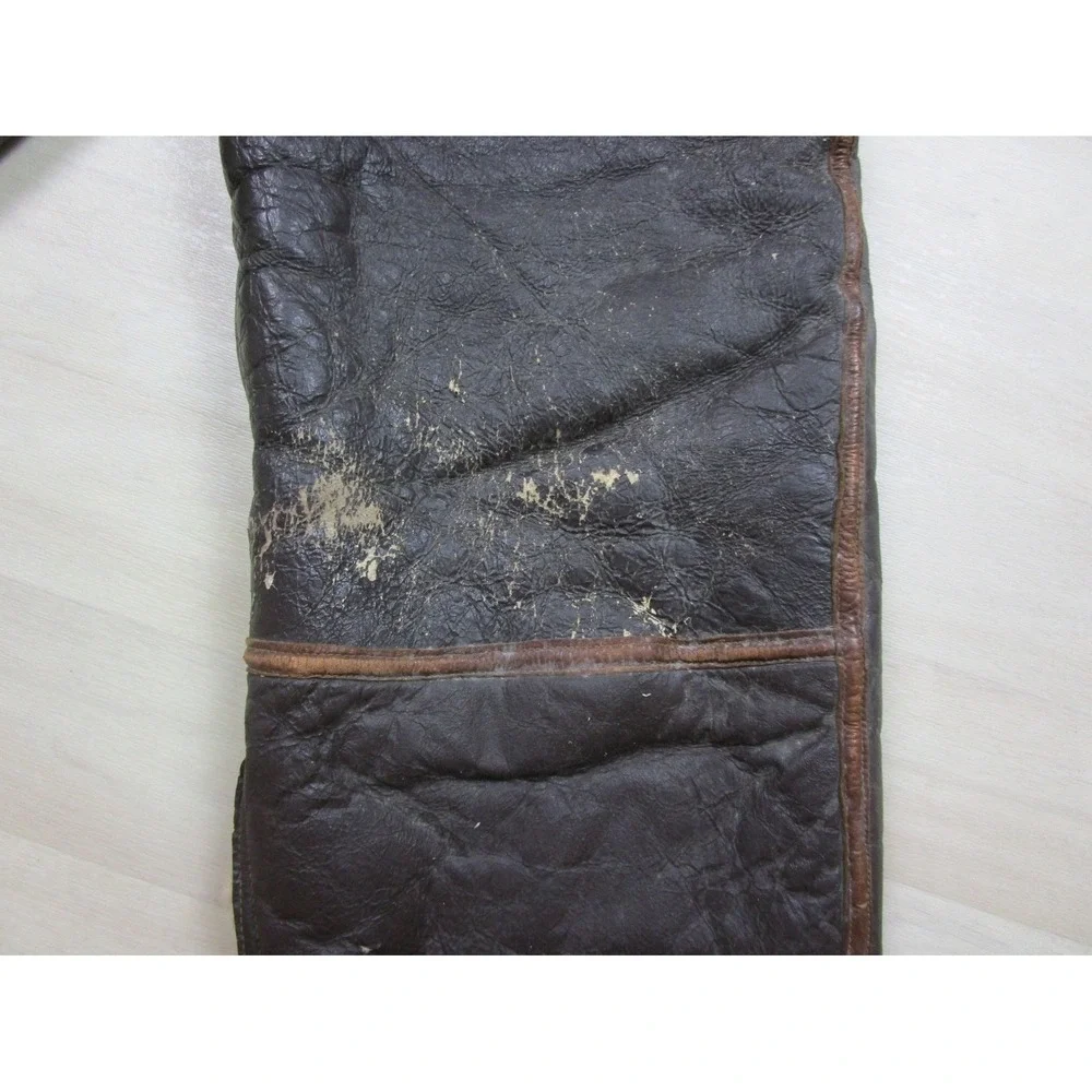 Vintage 1940s WWII Bomber Crew B-1 USAAF Flight Pants Trousers Leather Sheepskin